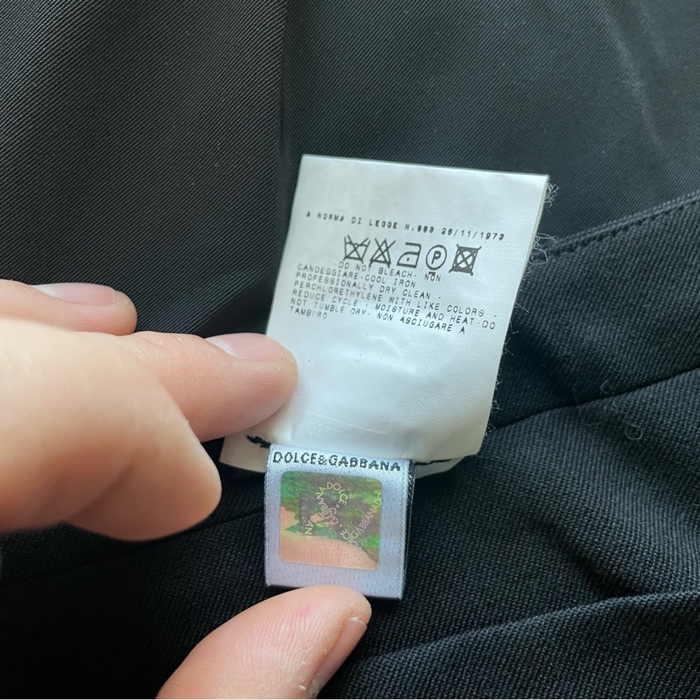 DOLCE & GABBANA Solid Black High-Low Skirt - Picture 8 of 9